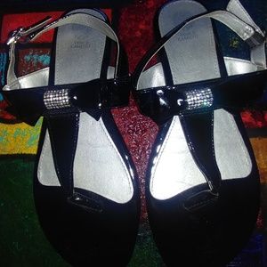 Vince Camuto Black Sandals with Silver Accents